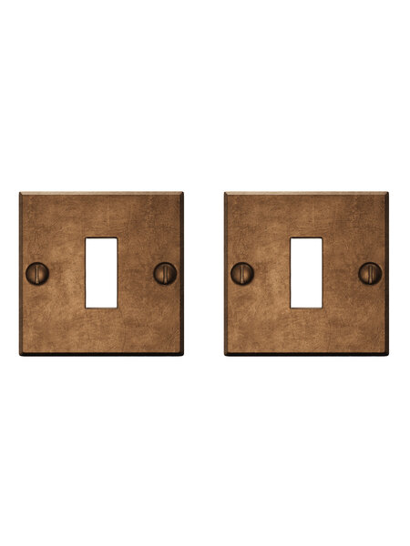 CRAFINO CRAFINO sleutelplaatjes vierkant ROCK - Craft Cognac - 50 x 50 mm - Per paar