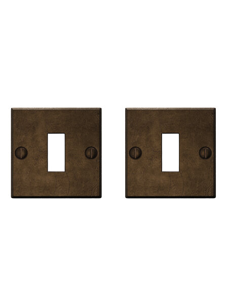 CRAFINO CRAFINO sleutelplaatjes vierkant ROCK - Craft Bronze - 50 x 50 mm - Per paar
