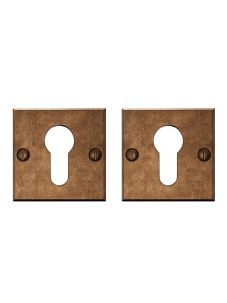 CRAFINO CRAFINO cilinderplaatjes vierkant ROCK - Craft Cognac - 50 x 50 mm - Per paar