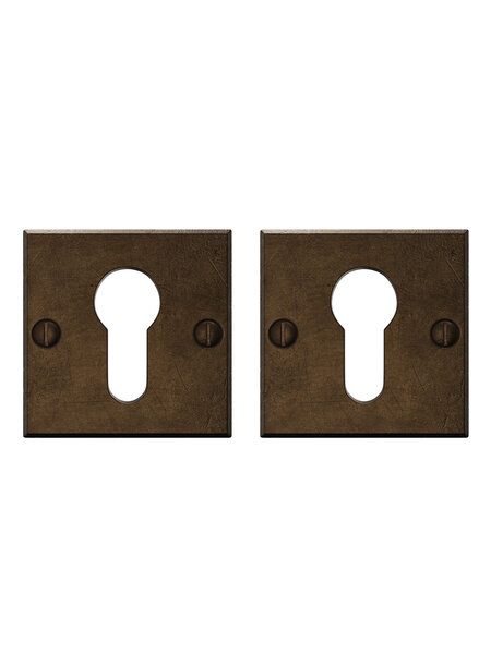 CRAFINO CRAFINO cilinderplaatjes vierkant ROCK - Craft Bronze - 50 x 50 mm - Per paar