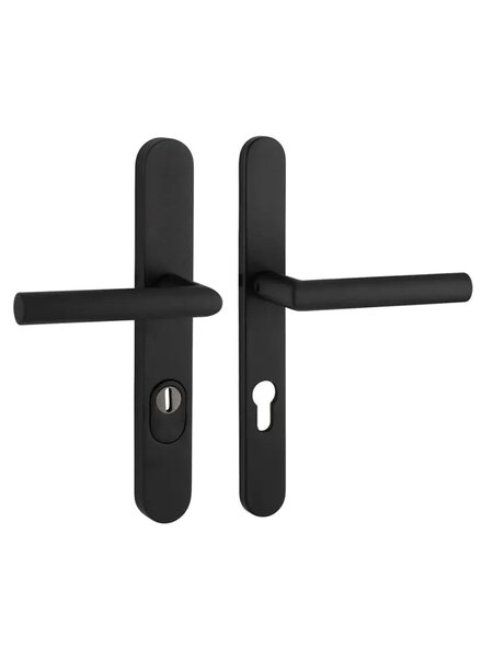 Artitec Veiligheidsdeurbeslag met T-deurklinken op smal schild SKG***  2 x T-deurklink - Zwart - PC 72 of 92 mm