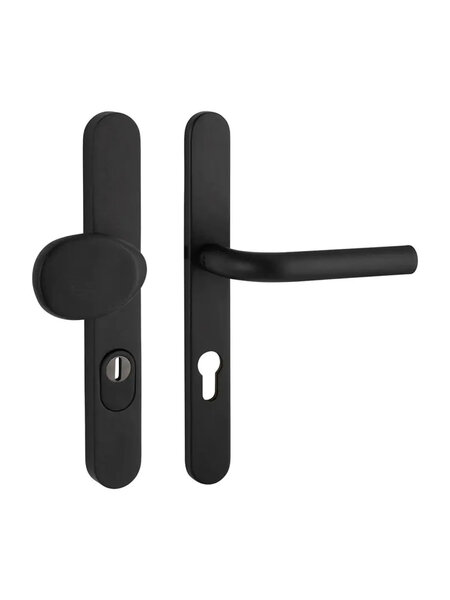 Artitec Veiligheidsdeurbeslag op smal schild SKG*** knop/deurklink L - Zwart - PC 72 of 92 mm