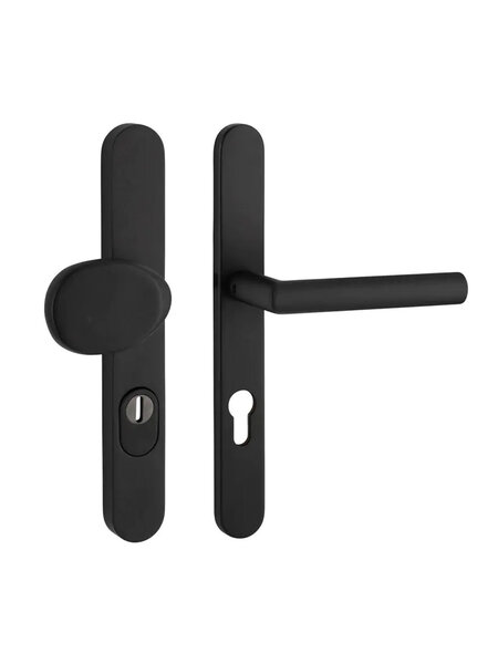 Artitec Veiligheidsdeurbeslag op smal schild SKG*** knop/deurklink T - Zwart - PC 72 of 92 mm