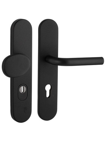 Artitec Veiligheidsdeurbeslag op schild SKG***  knop/deurklink L - Zwart - PC 72 of 92 mm