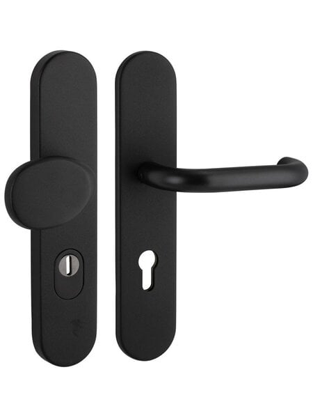 Artitec Veiligheidsdeurbeslag op schild SKG***  knop/deurklink U - Zwart - PC 72 of 92 mm