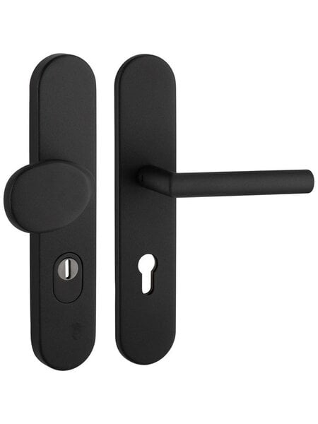Artitec Veiligheidsdeurbeslag op schild SKG***  knop/deurklink T - Zwart - PC 72 of 92 mm