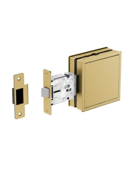 JNF Architectural Hardware JNF FLAT inbouw deurgreep met insteekslot – 120 x 120 mm – Grain Gold