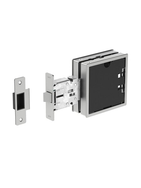 JNF Architectural Hardware JNF FLAT personaliseerbare inbouw deurgreep met insteekslot – 120 x 120 mm – Inox satijn