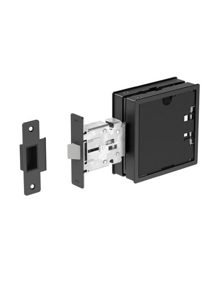 JNF Architectural Hardware JNF FLAT personaliseerbare inbouw deurgreep met insteekslot – 120 x 120 mm – Zwart PVD