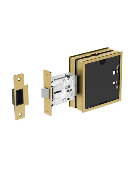 JNF Architectural Hardware JNF FLAT personaliseerbare inbouw deurgreep met insteekslot – 120 x 120 mm – Goud PVD