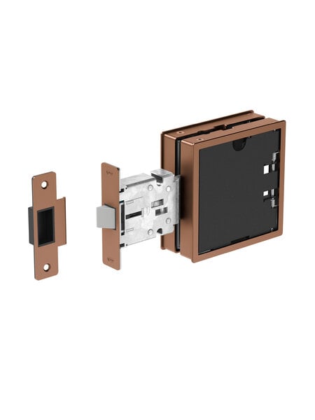 JNF Architectural Hardware JNF FLAT personaliseerbare inbouw deurgreep met insteekslot – 120 x 120 mm – Koper PVD