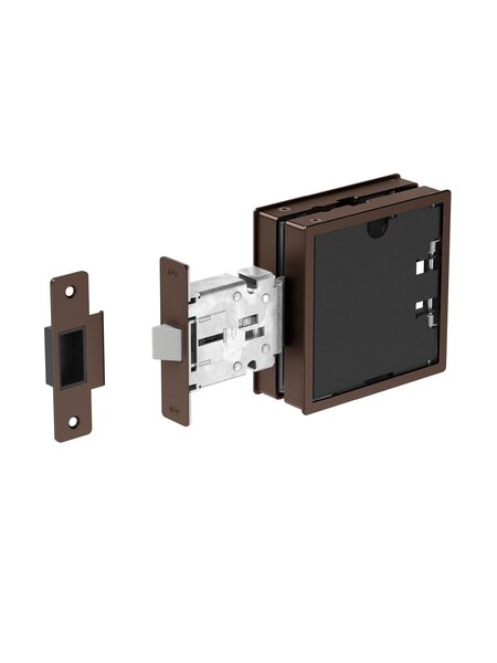 JNF Architectural Hardware JNF FLAT personaliseerbare inbouw deurgreep met insteekslot – 120 x 120 mm – Titanium Chocolate PVD