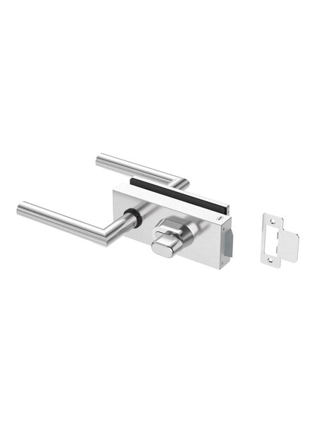 JNF Architectural Hardware JNF ALL IN glazendeurslot met deurklinken + WC  – Inox satijn