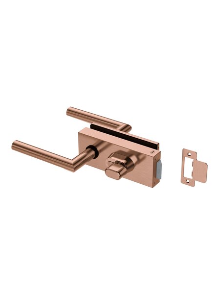 JNF Architectural Hardware JNF ALL IN glazendeurslot met deurklinken + WC – Koper PVD