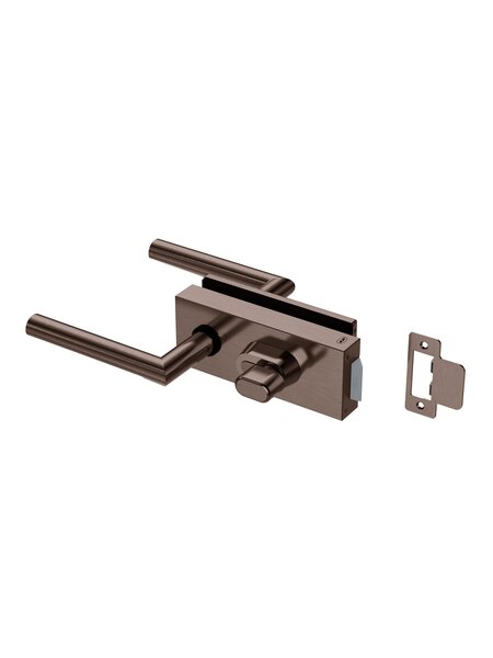 JNF Architectural Hardware JNF ALL IN glazendeurslot met deurklinken + WC  – Titanium Chocolate PVD
