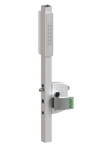 LOCINOX Locinox opbouwslot VOLTA PUSCH met één extern code klavier voor profielen 60-80 mm - Zilver