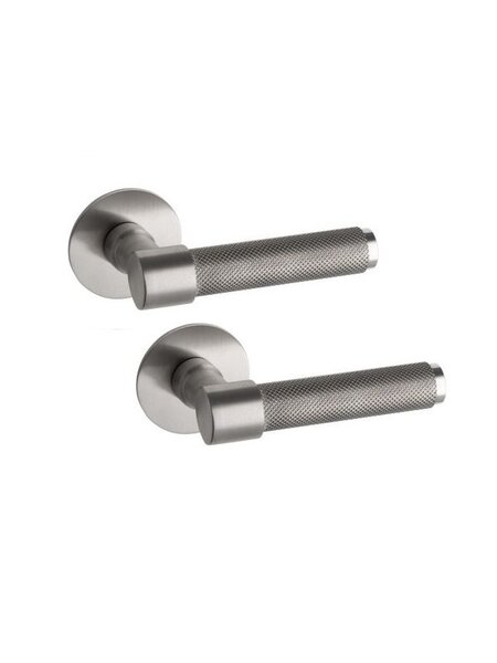 Artitec RVS deurklinken RAW L+L op ronde rozetten van 2 mm dik