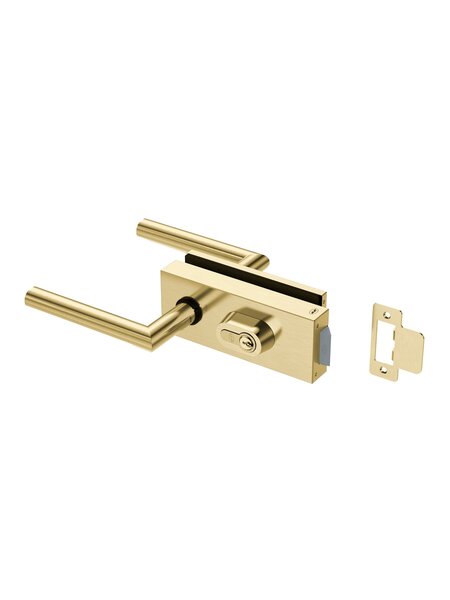 JNF Architectural Hardware JNF ALL IN glazendeurslot met deurklinken + cilinder - Goud PVD