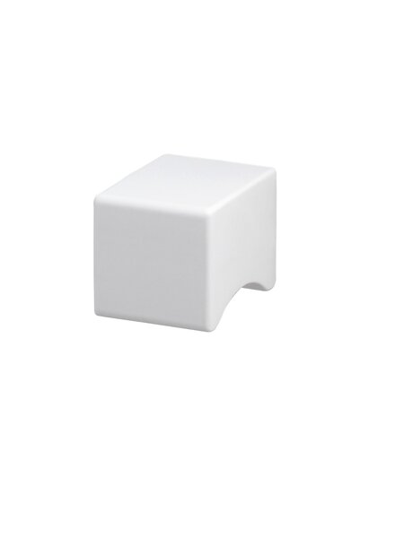 I.B.E. Witte meubelknop vierkant 19x19 mm