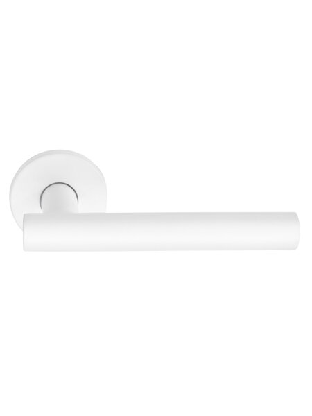 Formani Witte deurkruk Basics LB7-19 geveerd op rond rozet