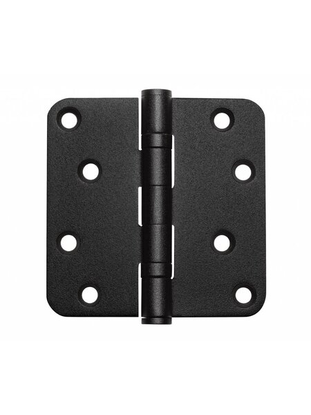 In-Door Zwart kogelscharnier afgerond 89x89x2.5mm RVS + schroeven