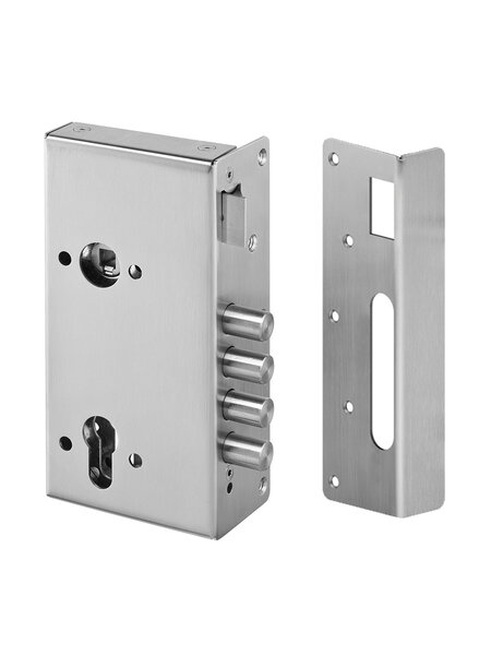 JNF Architectural Hardware JNF opbouw veiligheidsslot met sluitplaat – Inox satijn