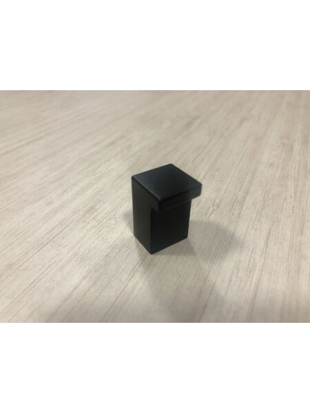 I.B.E. Zwarte vierkant meubelknop 16x16 mm