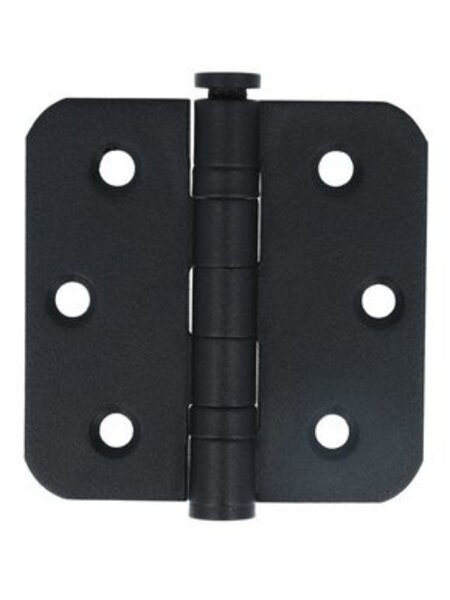 In-Door Zwarte kogelscharnier afgerond 76x76x2.5mm RVS + schroeven