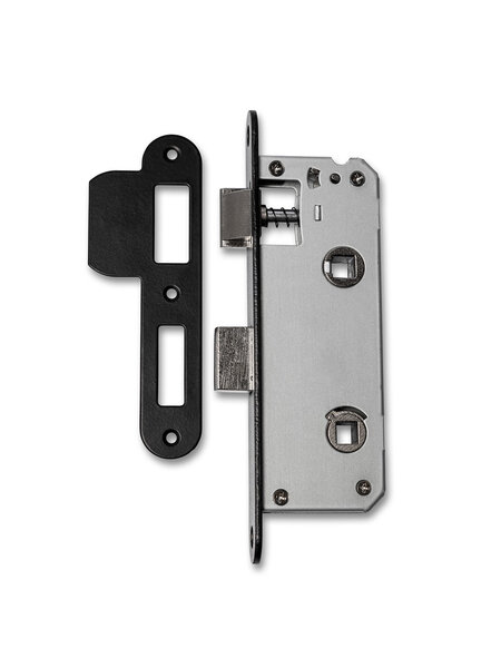 In-Door Zwart smalslot toilet- afgeronde voorplaat 20x174mm - doorn 35mm - asmaat 63mm