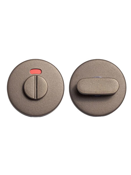 In-Door WC-garnituur rond donker brons met rood-wit indicator