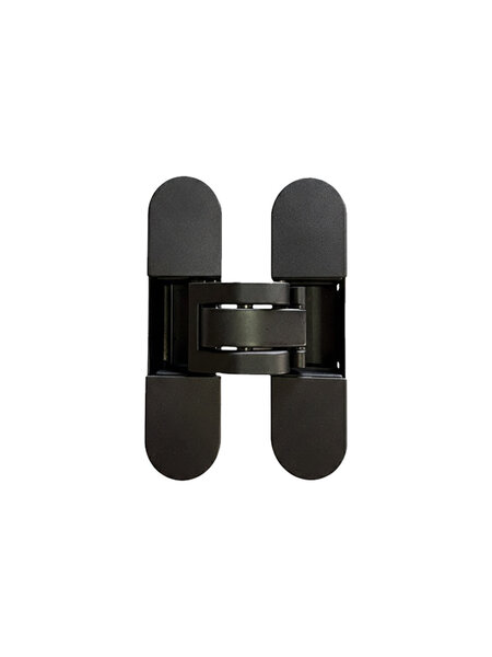 JAIROL Onzichtbaar scharnier 3D 95x23 mm – 60 kg – Mat Zwart