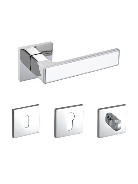 DKS Deurklinken 'Nickel' -Glanzend chroom/wit