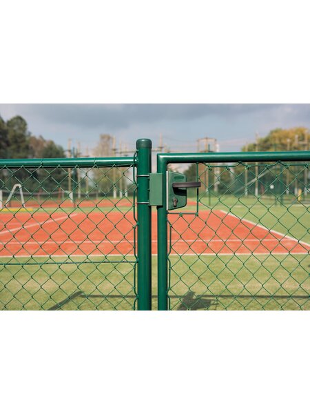 LOCINOX Opbouw tuinpoortslot met deurklinken en cilinder verschillend sluitend voor rond profiel