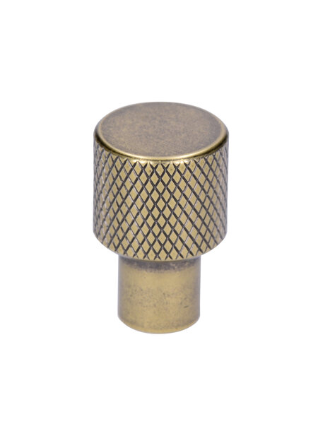 I.B.E. Ronde meubelknop Ø 16 mm geribbeld Vintage Gold