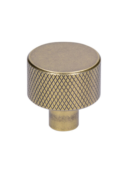 I.B.E. Ronde meubelknop Ø 24 mm geribbeld Vintage Gold