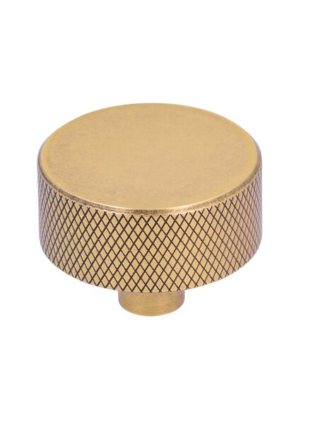 I.B.E. Ronde meubelknop Ø 33 mm geribbeld Vintage Gold