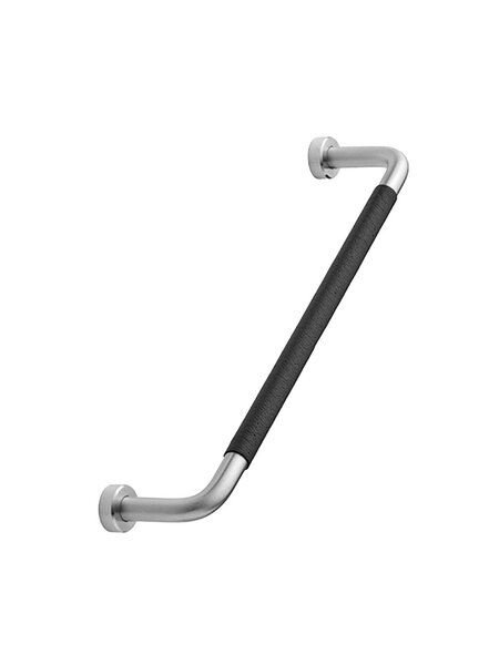 Furnipart Meubelgreep LOUNGE - geborsteld RVS & zwart leer