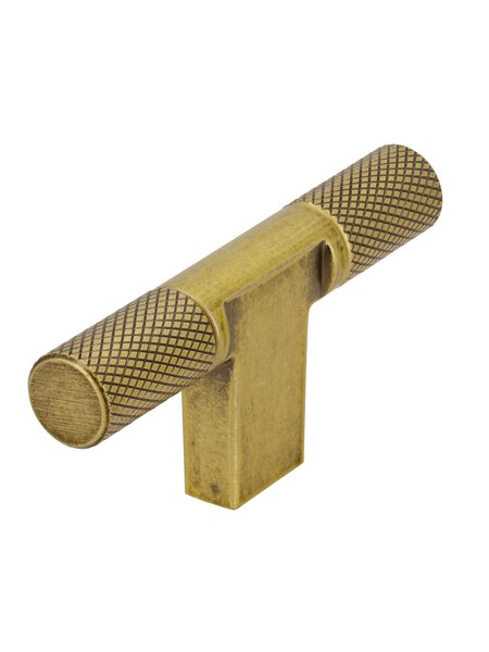 I.B.E. Meubelknop T- 72 mm Vintage Gold geribbeld