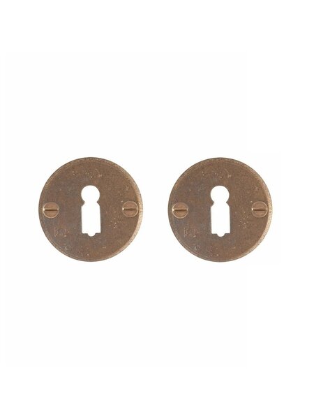 Dauby Paar sleutelplaatje BB-50R ruw brons (RB) 50mm