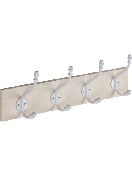 I.B.E. Plankkapstok Retro plank wit & haak wit 500 mm