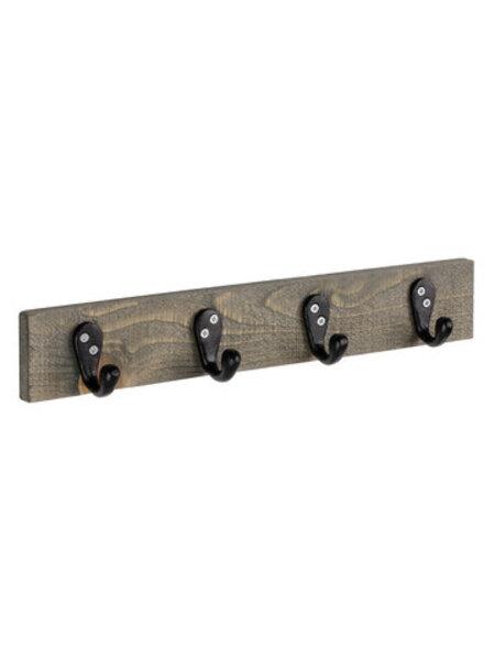 I.B.E. Plankkapstok Retro plank antraciet  & jashaak zwart 400 mm