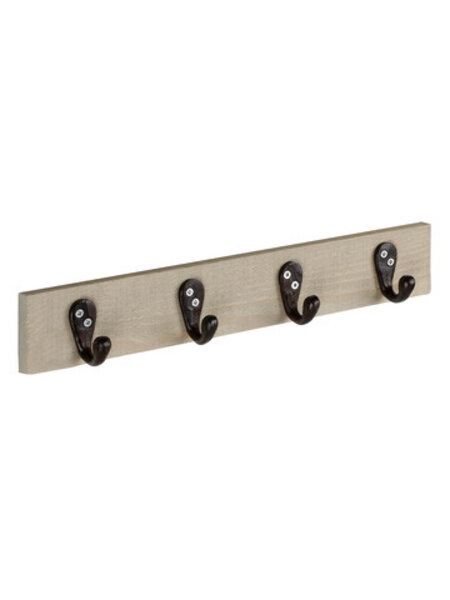 I.B.E. Plankkapstok Retro plank grijs  & jashaak roest 400 mm