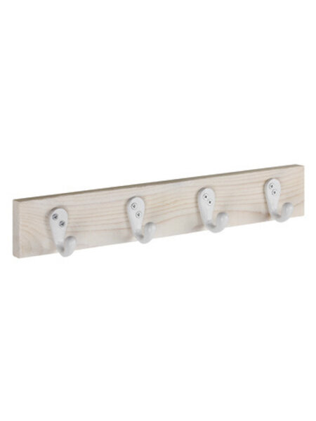 I.B.E. Plankkapstok Retro plank wit  & jashaak wit 400 mm