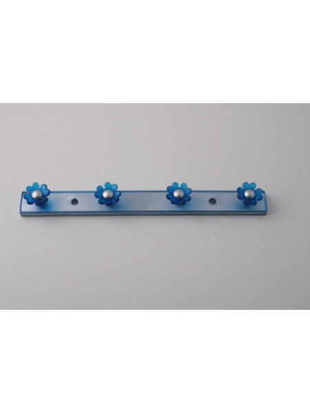 I.B.E. Kinderkapstok 4 x BLOEM blauw 300 mm breed