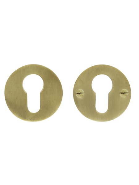 Dauby Set ronde veiligheidsrozetten 50mm - Messing geborsteld
