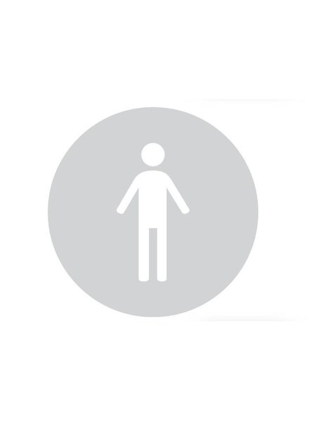 HDD Glas rond picto WC man 198mm dikte 4mm