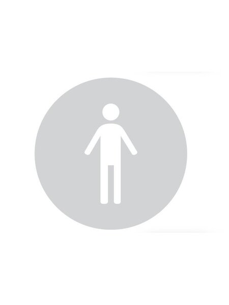 HDD Glas rond picto WC man 298mm dikte 4mm