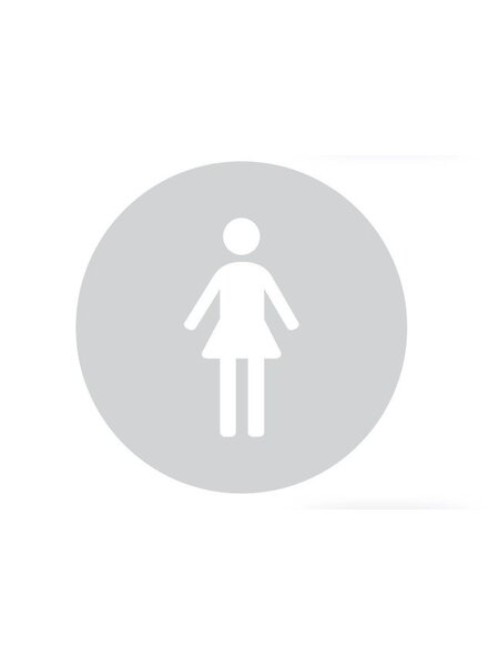 HDD Glas rond picto WC vrouw 198mm dikte 4 mm