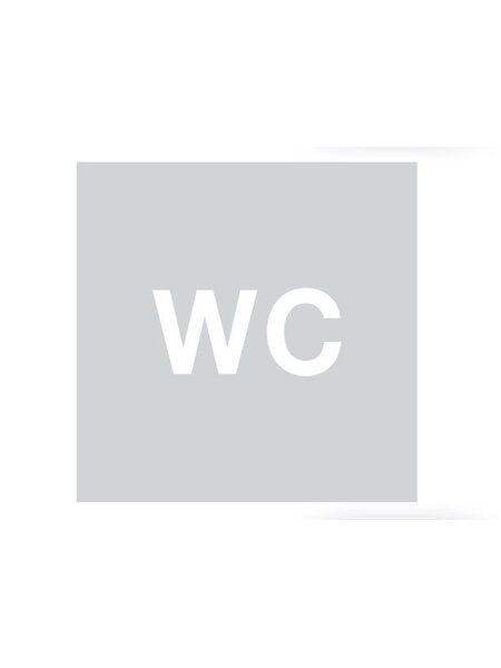HDD Glas vierkant picto WC 198mm dikte 4mm
