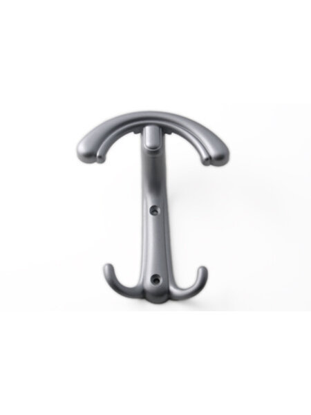 I.B.E. Hoed-/ jashaakje Zamac aluminium kleur 134 mm hoog